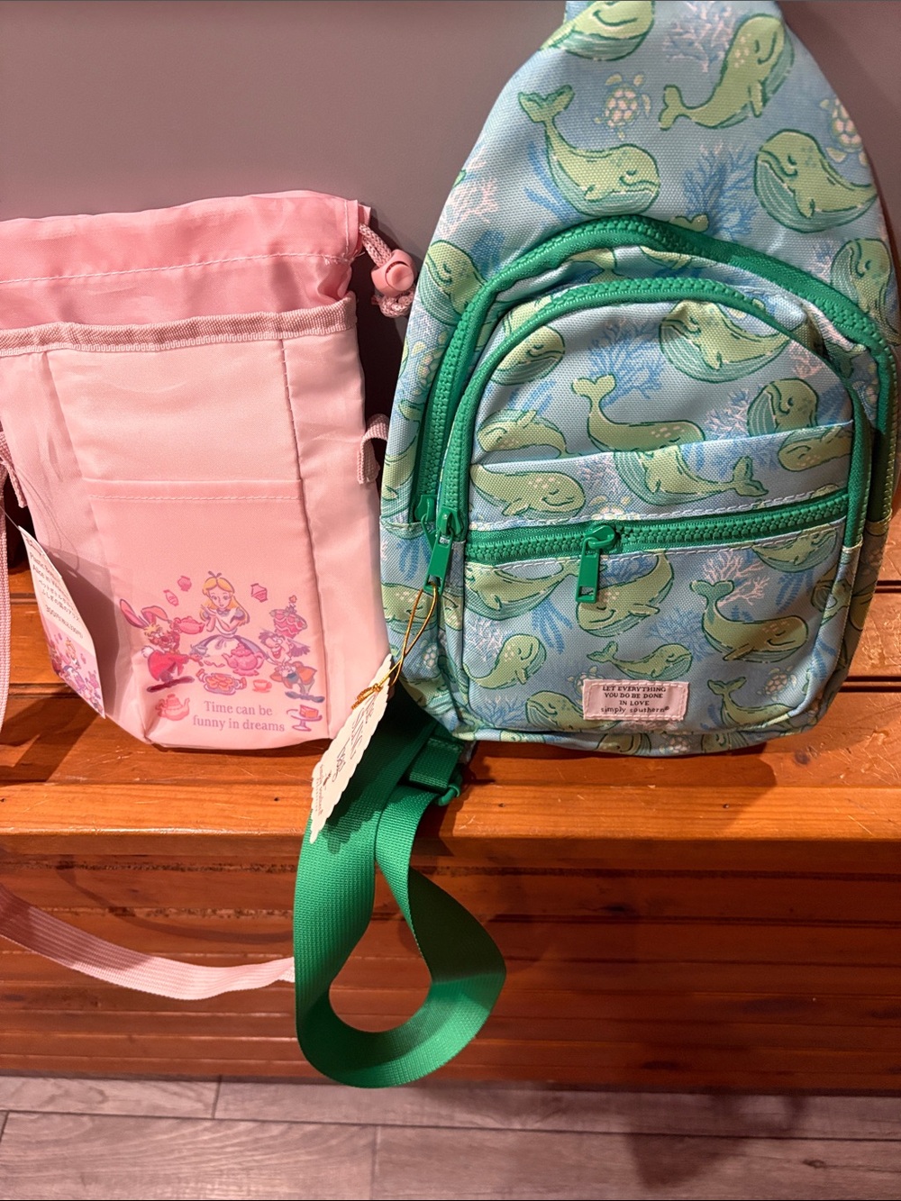 2 bag lot! Alice water bottle holder- simply southern sling bag